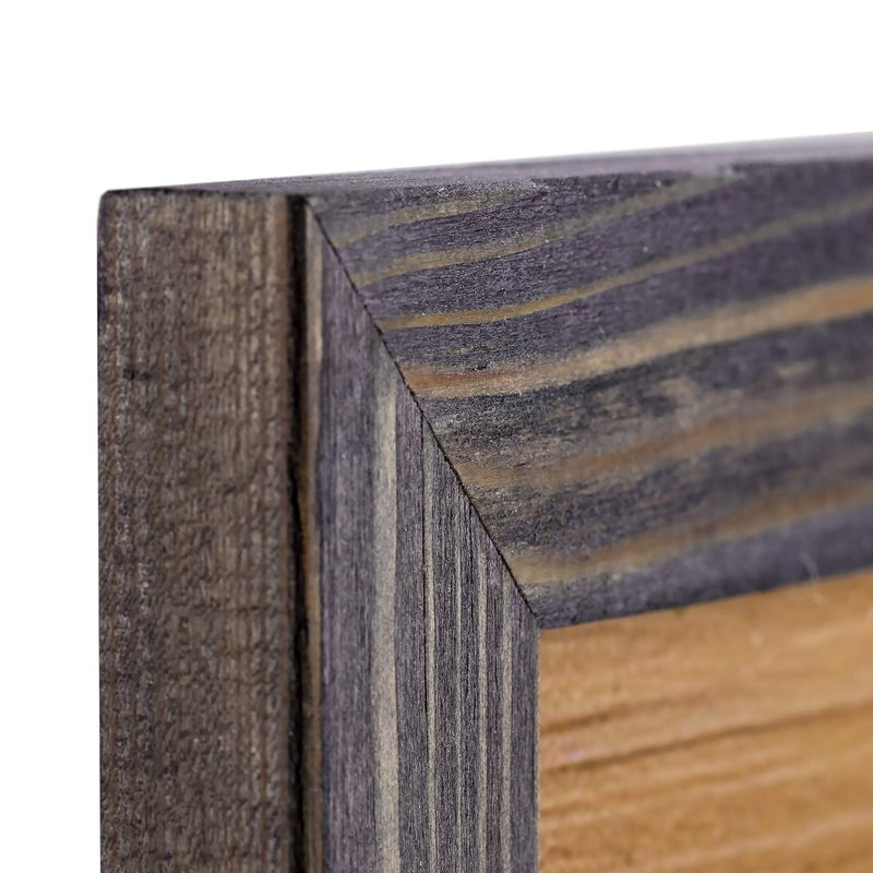 Woodside Rustic Wooden Picture Frame 11x14 Inch - Natural Solid Eco Wood for Wall Mounting Photo Frame - Old Dark Grey - Image 2